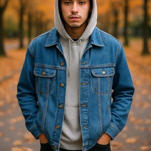 🧥 Lee Classic Denim Trucker Jacket – Size Large